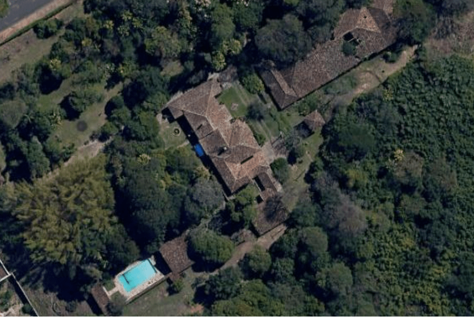 Vista aérea da Fazenda Pinheiros. Print do Google Maps. Local: Colina dos Pinheiros, em Valinhos-SP, 2023.