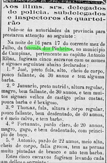 Recorte do Jornal O Ypiranga de 1868 [1].