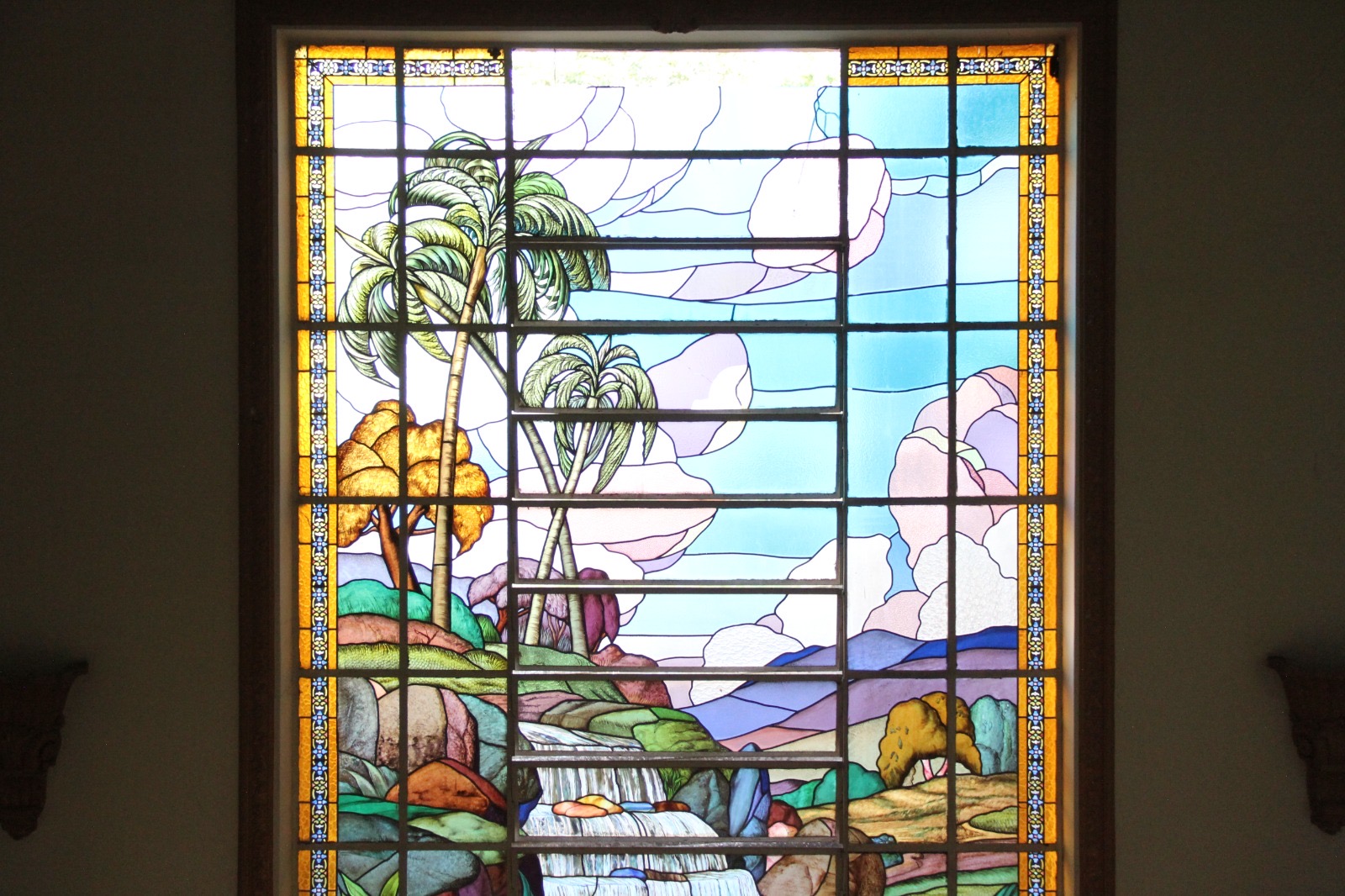 Vitral histórico do Hotel Fonte Sônia
